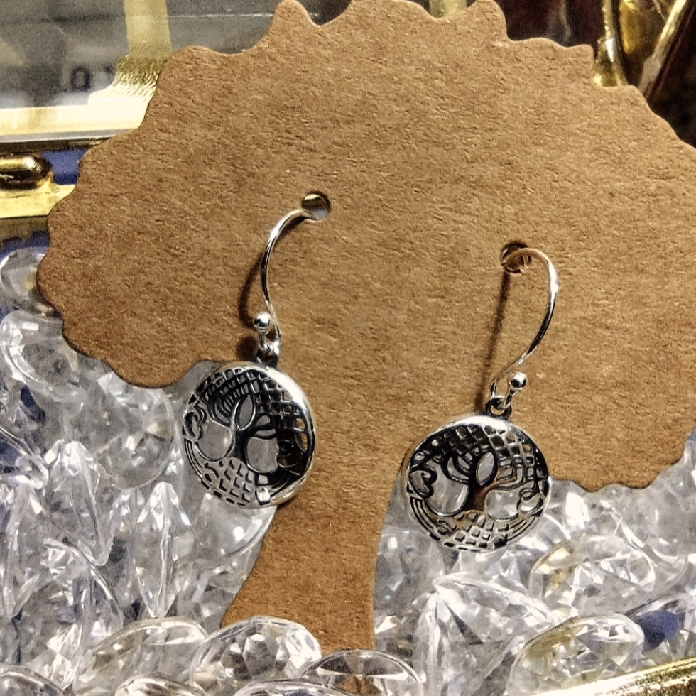 925 Sterling Silver Tree Of Life Drop Earrings 18$